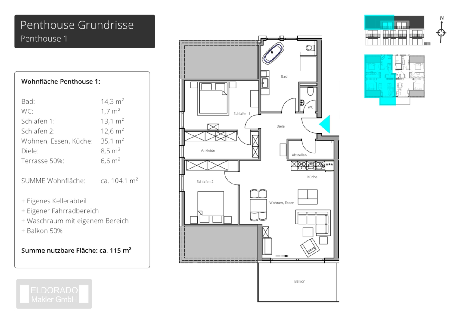 Grundriss Penthouse 1