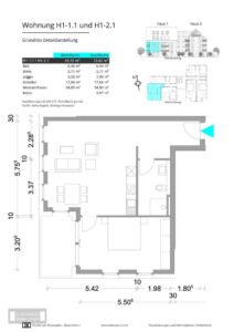 Grundriss H1-1.1 und H1-2.1