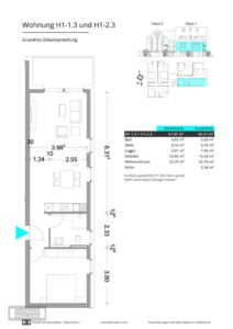 Grundriss H1-1.3 und H1-2.3