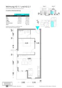 Grundriss H2-1.1 und H2-2.1