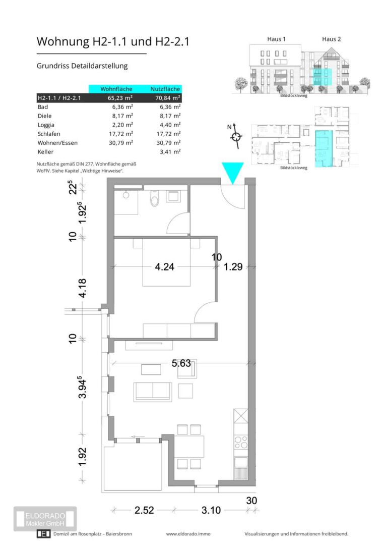 Grundriss H2-1.1 und H2-2.1