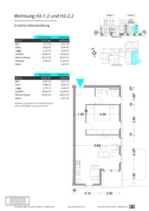 Grundriss H2-1.2 und H2-2.2