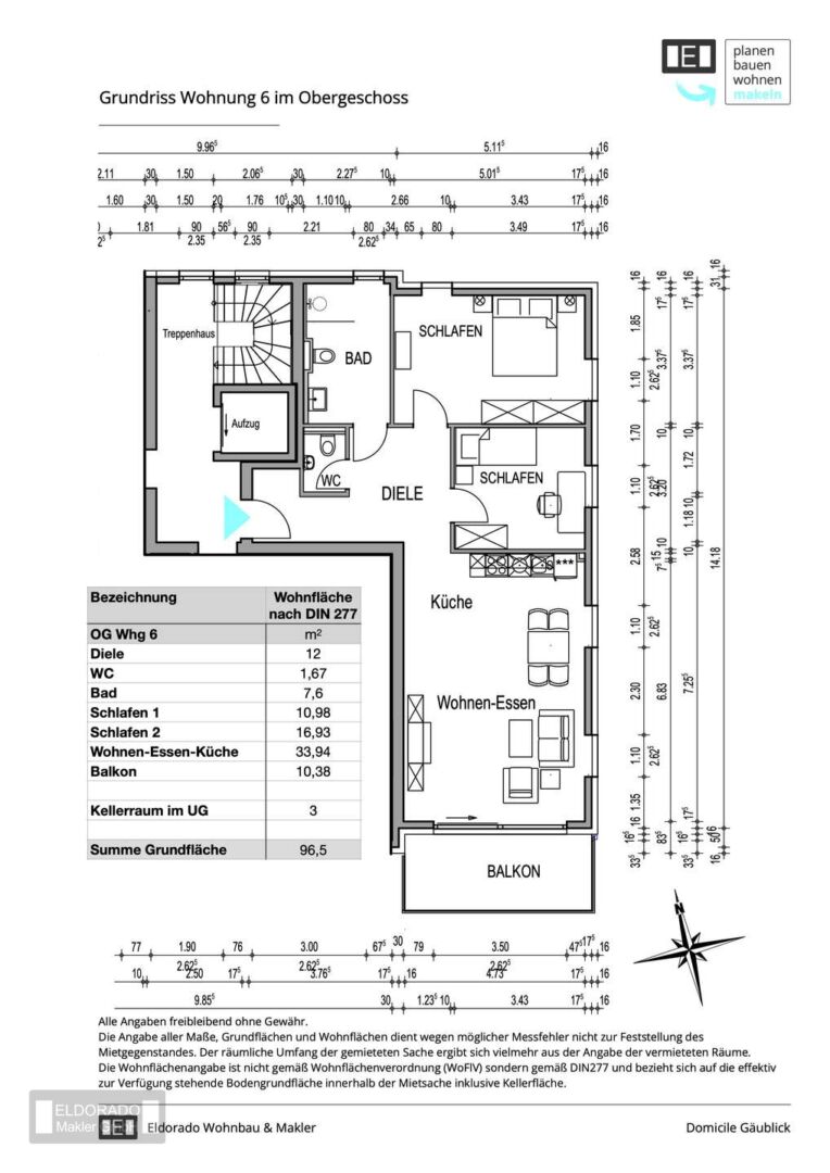 Grundriss OG 6